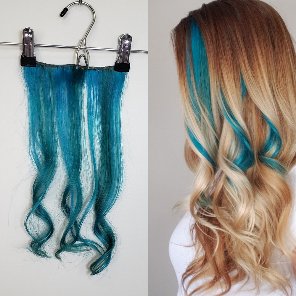 Euronext Blue Teal Clip-In Human Hair Extension